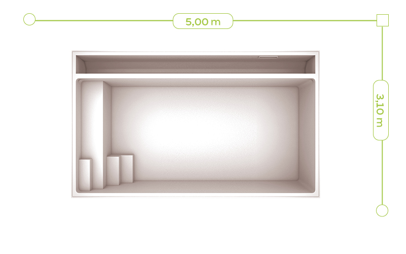  description de la petite piscine coque Fetuna 5 avec volet immergé aboral 77 - Melun